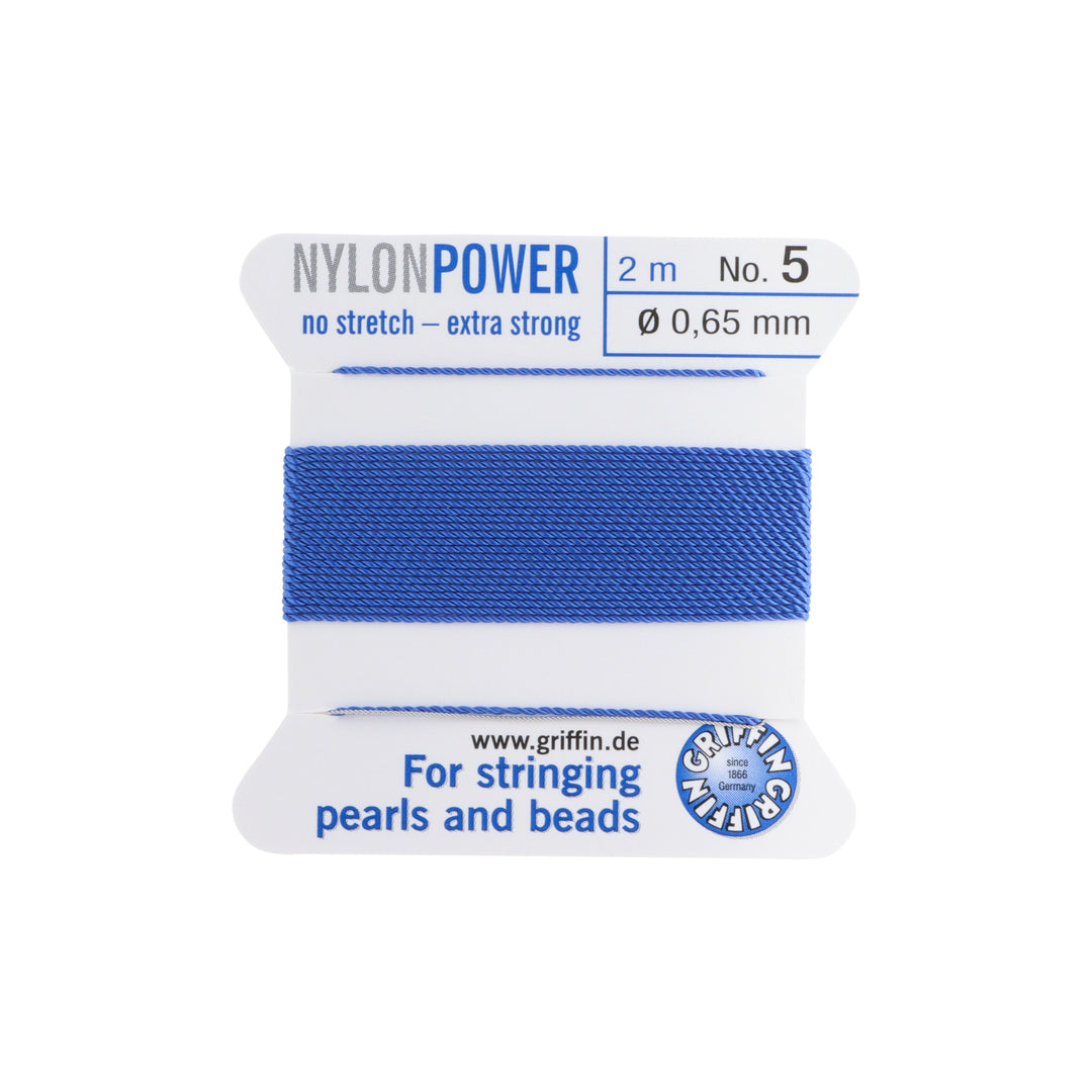 Find Perlesnor, griffin nylonpower blå m. nål, nylon, 2 m hos Beadhouse of Copenhagen i dag, med en altid hurtig levering!