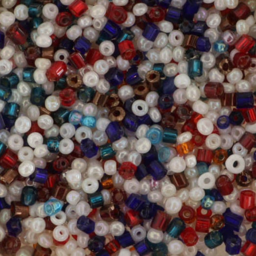 Blandede glasperler, preciosa mix, mixed casino, 7-40g