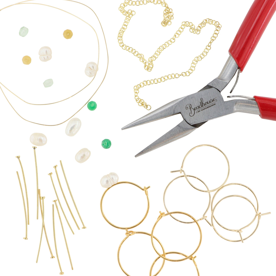 Find Diy kit, øreringe kit med perler mv. forgyldt sterlingsølv hos Beadhouse of Copenhagen i dag, med en altid hurtig levering!