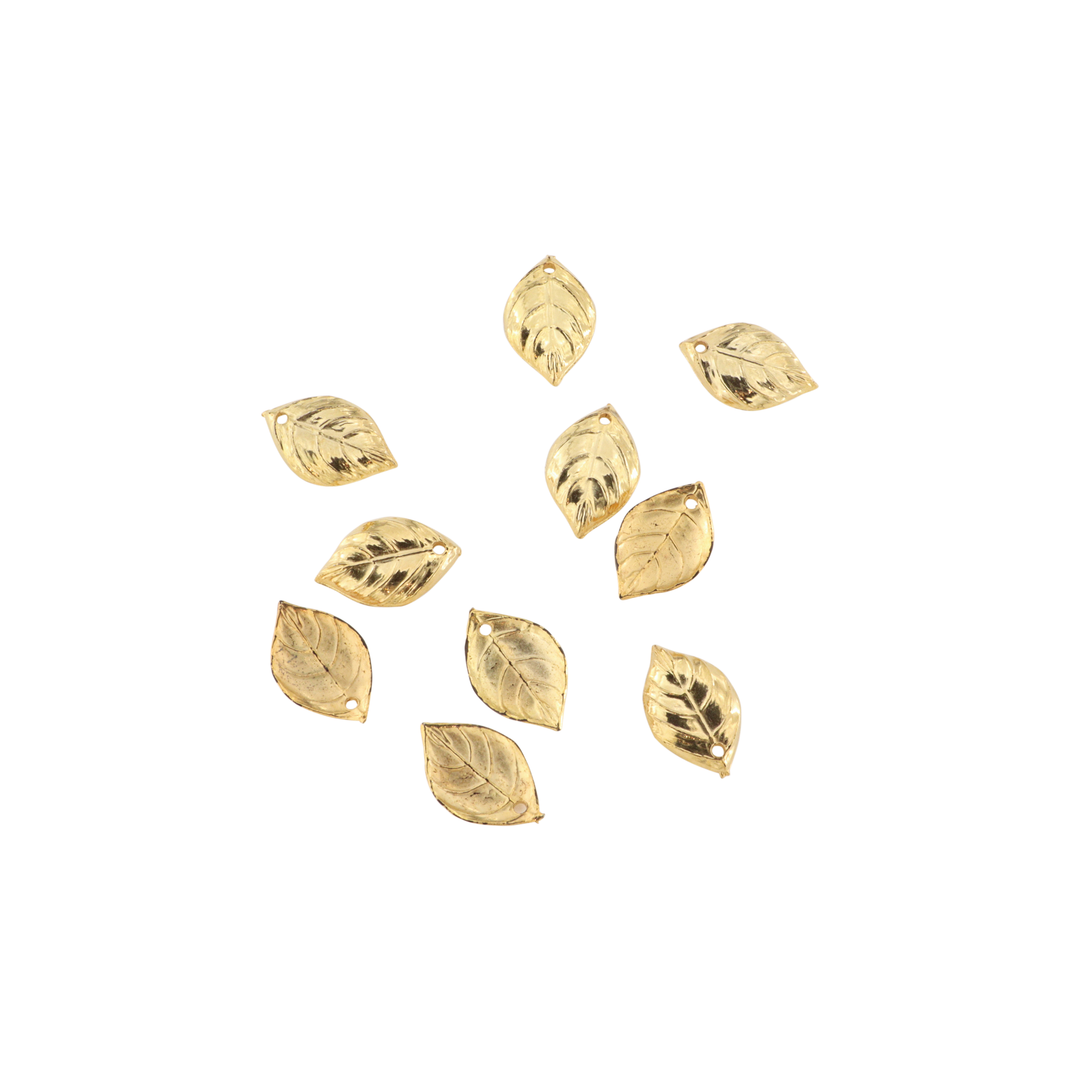 Find Vedhæng, bøgeblad, forgyldt messing, 15x10 mm. storkøb hos Beadhouse of Copenhagen i dag, med en altid hurtig levering!