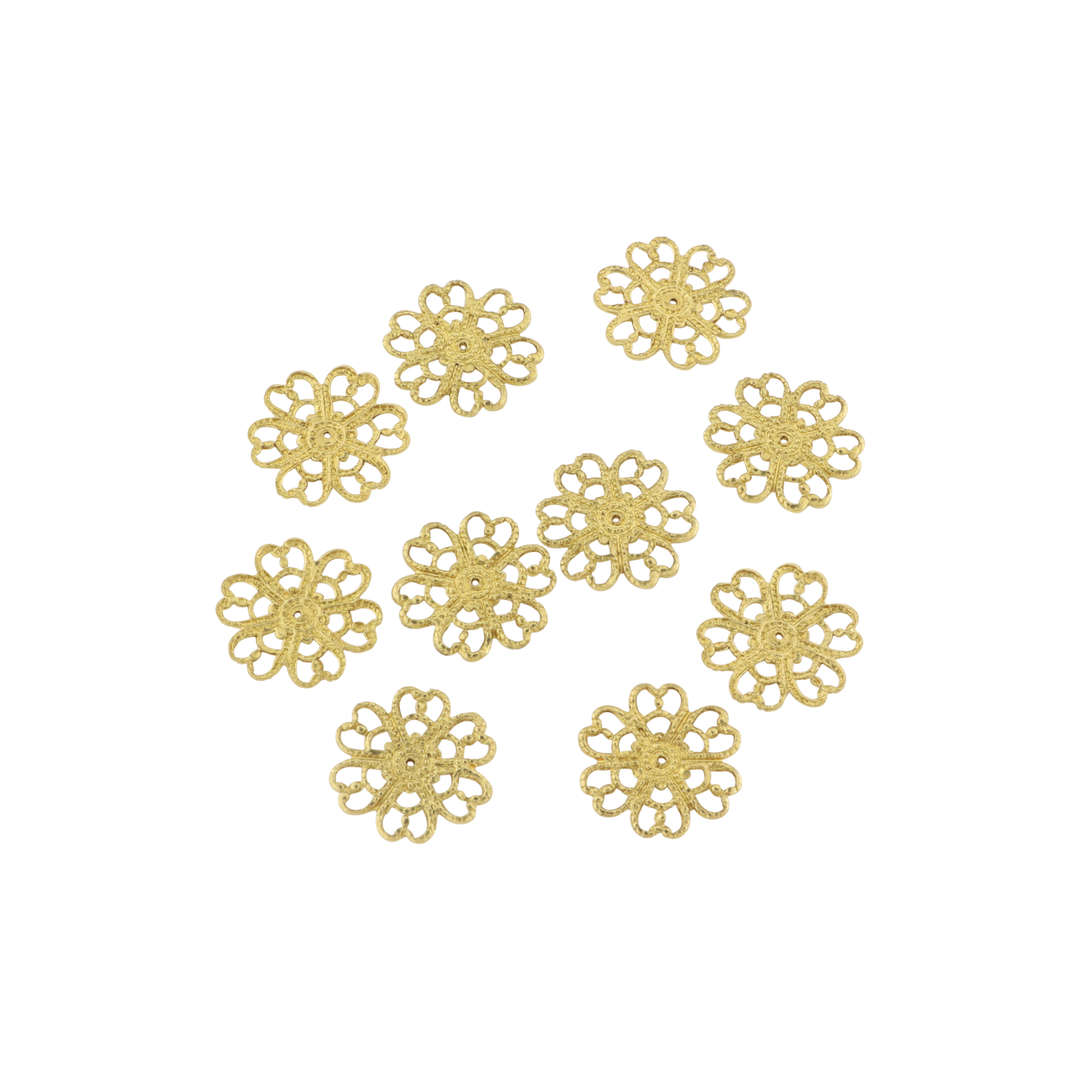Find Vedhæng, filigran blomst, forgyldt messing, 13 mm. storkøb hos Beadhouse of Copenhagen i dag, med en altid hurtig levering!