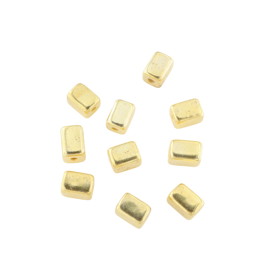 Find Metalperler, rektangel, forgyldt messing, 11x8 mm. 10-100stk hos Beadhouse of Copenhagen i dag, med en altid hurtig levering!