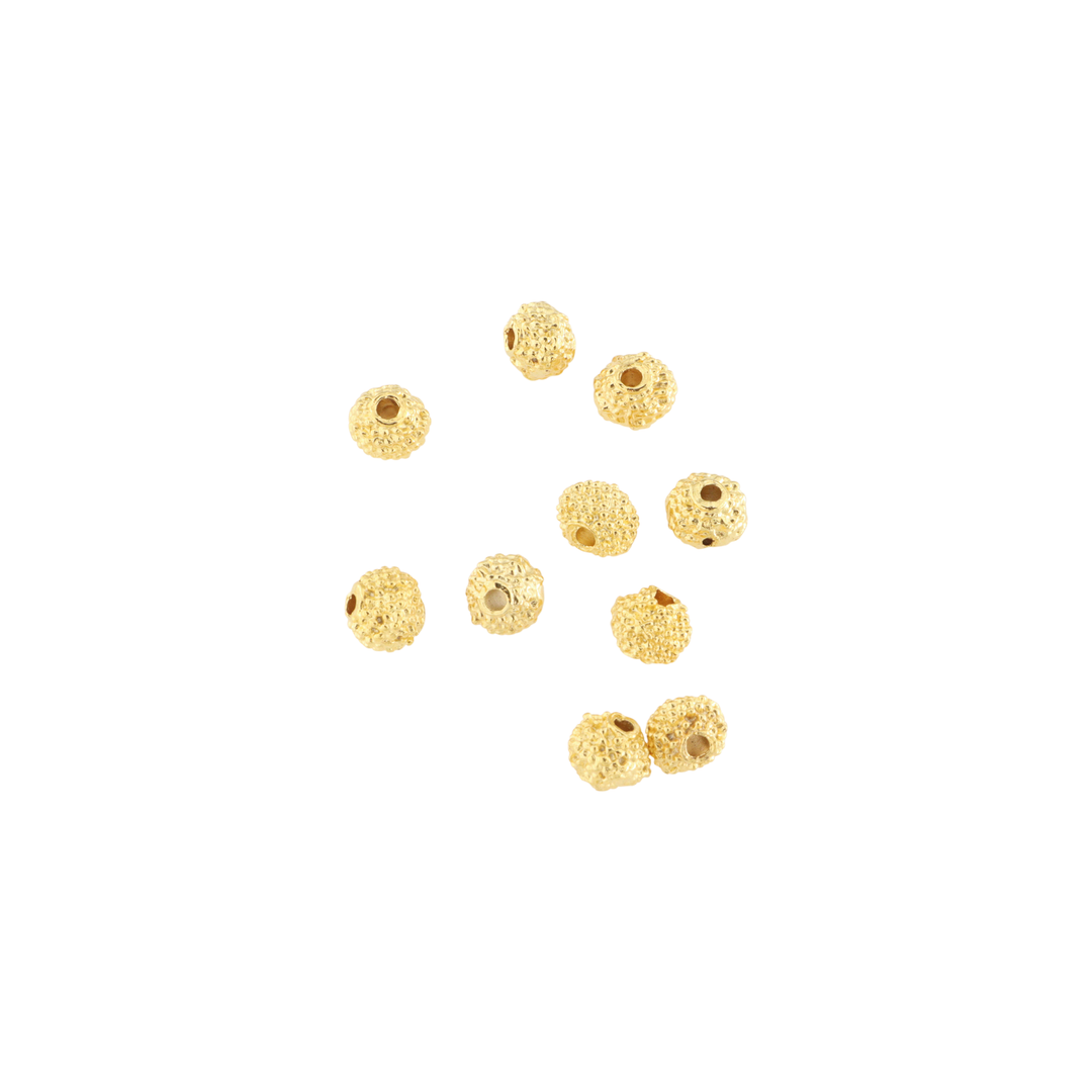 Find Metalperler, rund tekstur, forgyldt messing, 6x6 mm, 10-500 stk hos Beadhouse of Copenhagen i dag, med en altid hurtig levering!