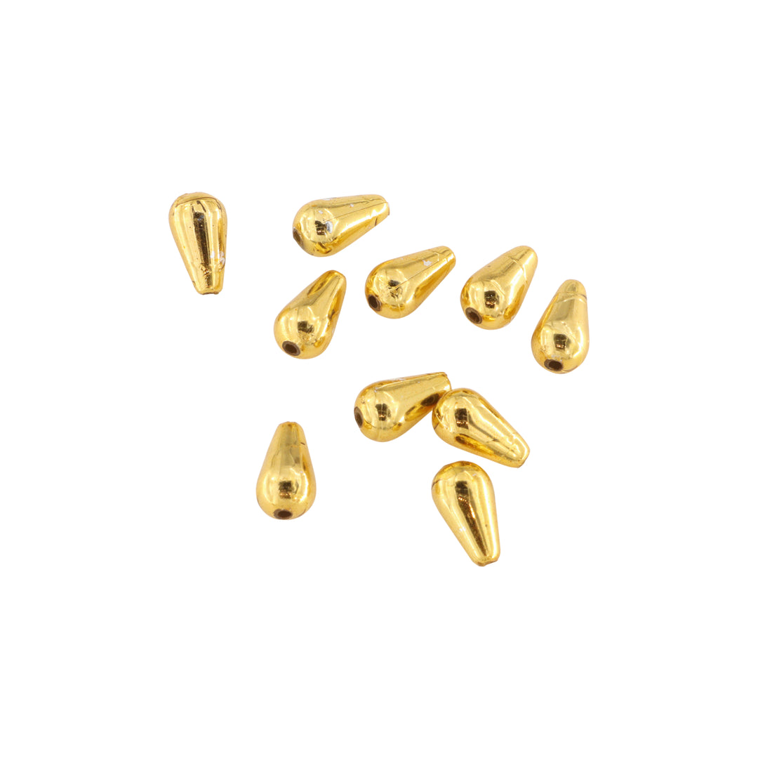 Find Plastikperler, dråbe, forgyldt plastik, 10x6 mm. 100 stk hos Beadhouse of Copenhagen i dag, med en altid hurtig levering!
