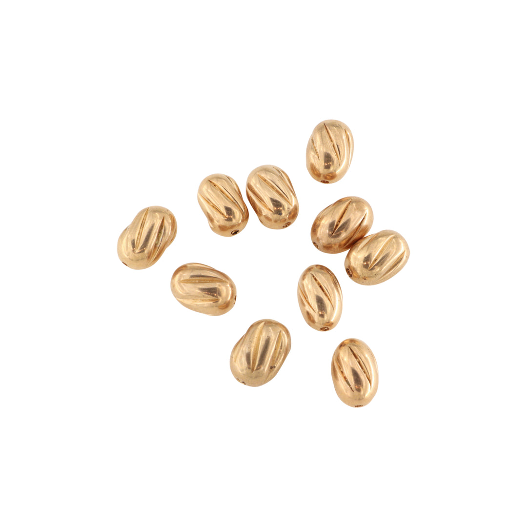 Find Metalperler, oval twisted, forgyldt messing, 12x8 mm, 10 stk hos Beadhouse of Copenhagen i dag, med en altid hurtig levering!