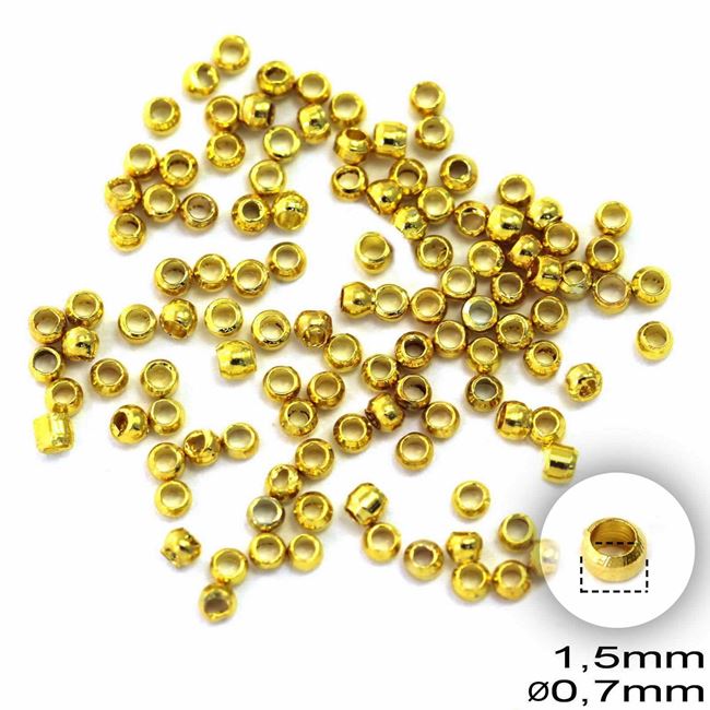 Find Klemmeperler i forgyldt messing, 1,5mm hos Beadhouse of Copenhagen i dag, med en altid hurtig levering!