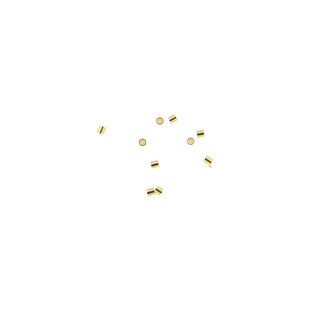 Find Klemmeperler i forgyldt messing, crims 2x2 mm hos Beadhouse of Copenhagen i dag, med en altid hurtig levering!