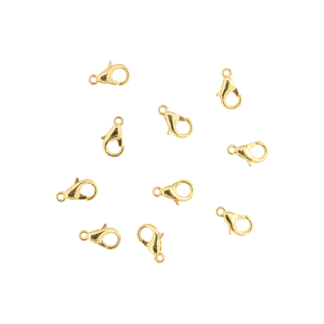 Find Karabin lås i forgyldt zamak med - 6x12 mm hos Beadhouse of Copenhagen i dag, med en altid hurtig levering!