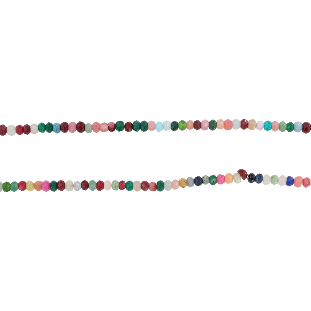 Find Smykkestensperler, string, agat mix rondel facetteret, 35,5 cm hos Beadhouse of Copenhagen i dag, med en altid hurtig levering!