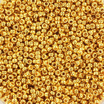 Find Guld glasperler, miyuki rocailles seed beads, 24 kt gold plated, tykt lag hos Beadhouse of Copenhagen i dag, med en altid hurtig levering!