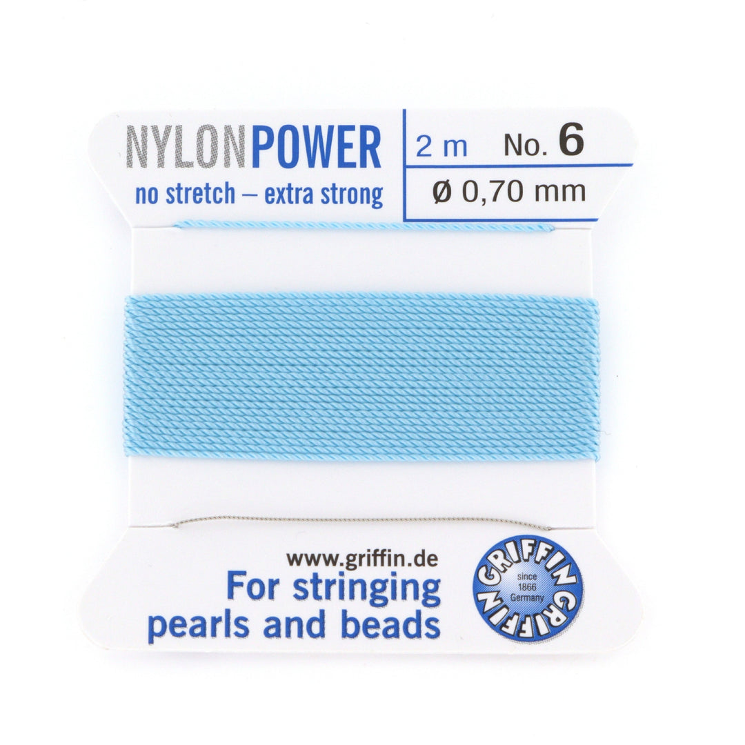Find Perlesnor, griffin nylonpower turkis m. nål, nylon, 2 m hos Beadhouse of Copenhagen i dag, med en altid hurtig levering!
