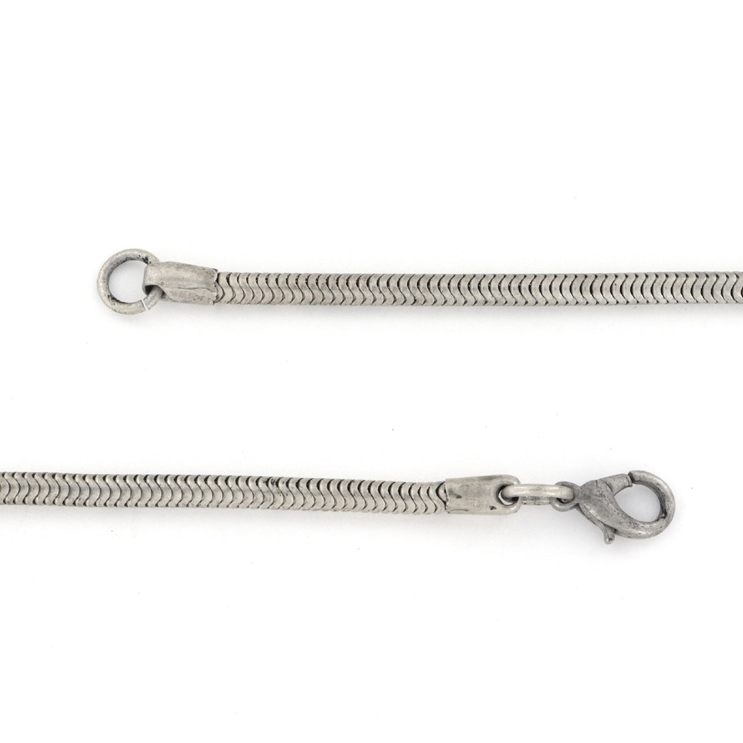 Find Halskæde, mat snake kæde, forsølvet stål, 45 cm/3,2 mm hos Beadhouse of Copenhagen i dag, med en altid hurtig levering!