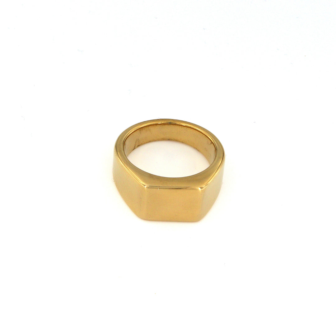 Find Fingerring, rektangulær signet ring, forgyldt stål hos Beadhouse of Copenhagen i dag, med en altid hurtig levering!