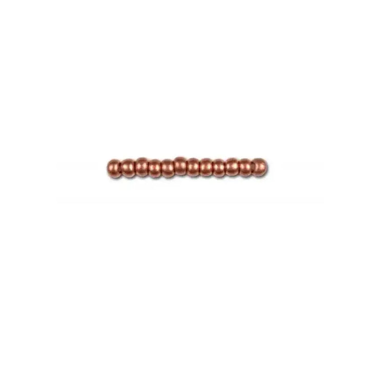 Metalliske glasperler, preciosa seed beads, soft copper 