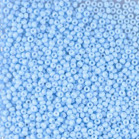 Blaue Glasperlen, Preciosa, Babyblau 2 gefärbt, Kreideweiß, Großeinkauf 