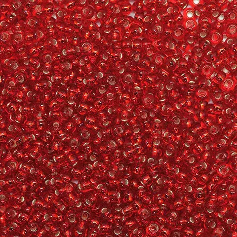 Rote Glasperlen, Preciosa, silberfarben, dunkelrot, Großeinkauf 