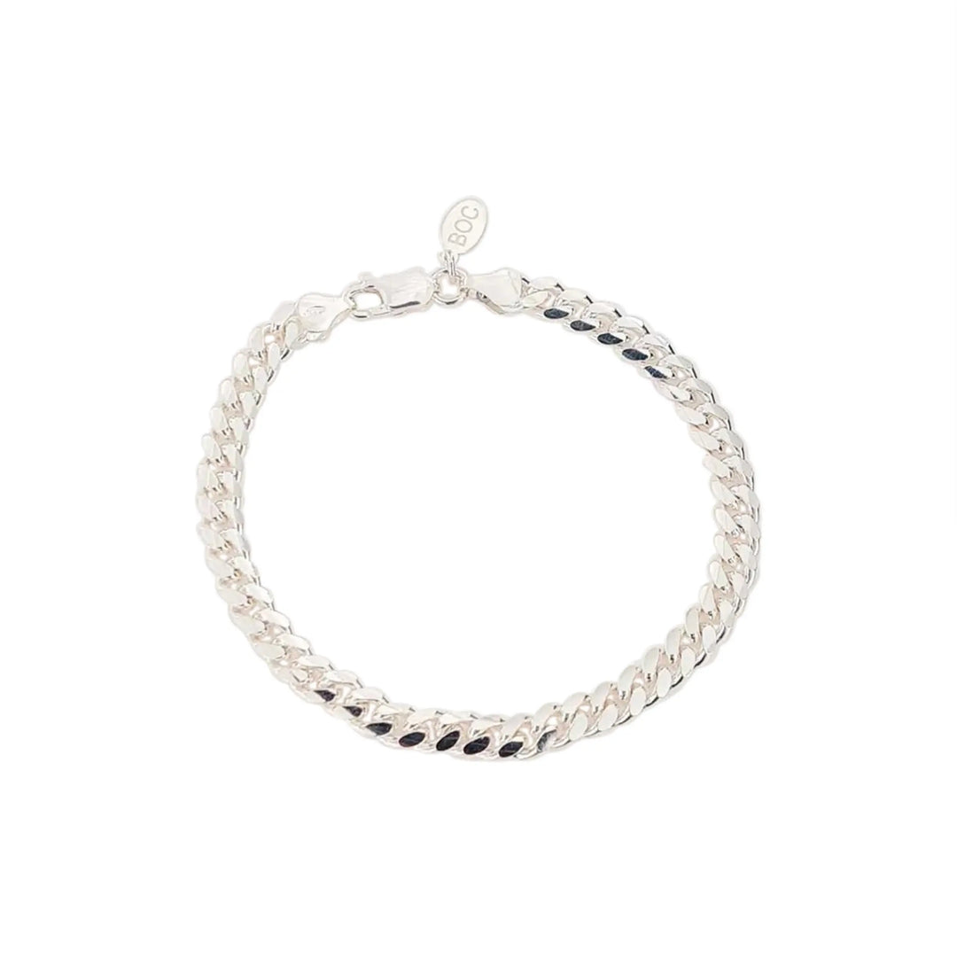 Armband, klobige kubanische Kette, Sterlingsilber, 17, 21 cm/6 mm 