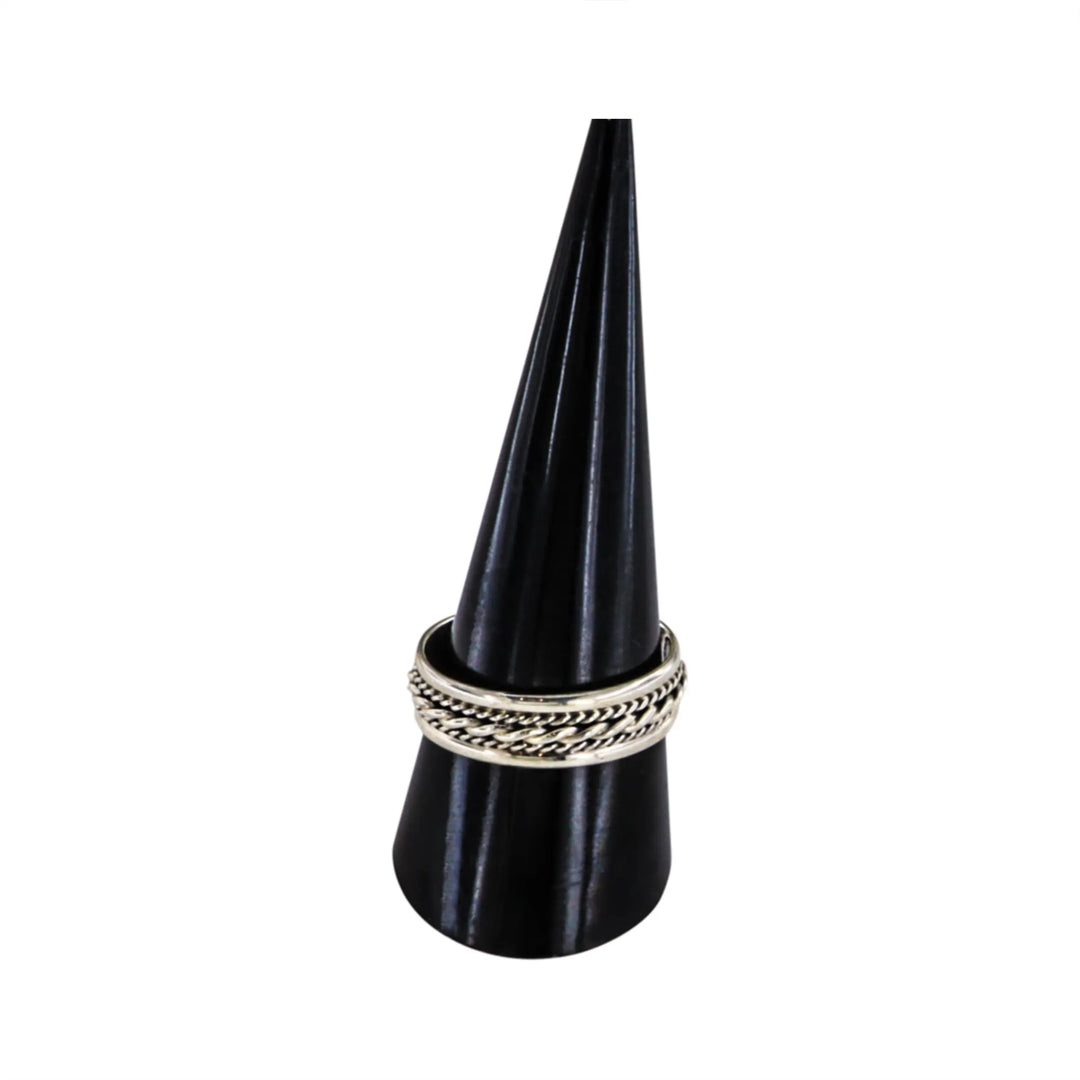 Fingerring, gedrehtes Band, Sterlingsilber 