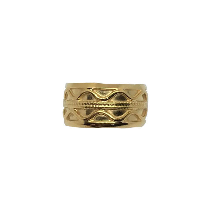Fingerring, Doppelwelle, vergoldetes Sterlingsilber 