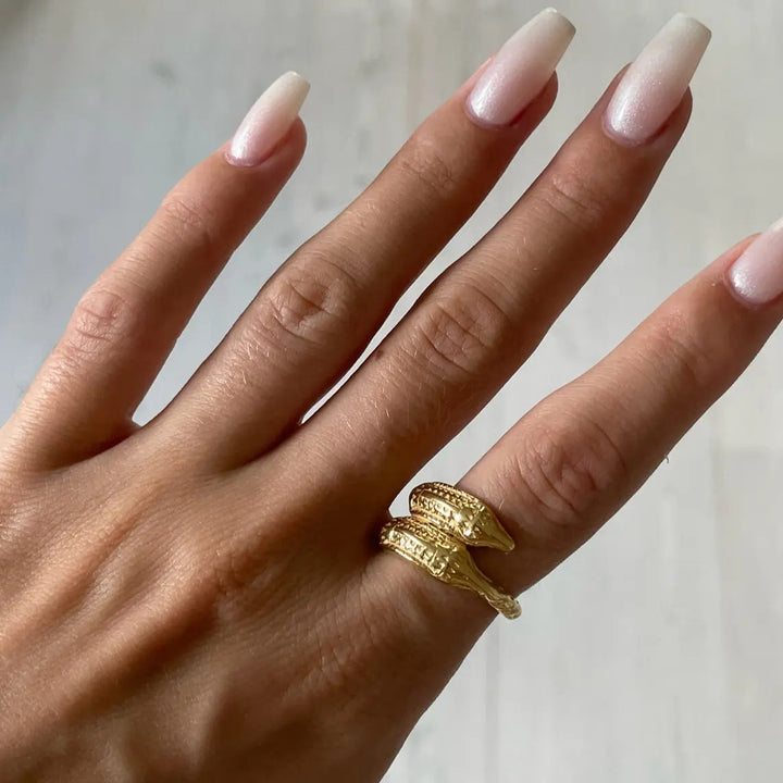 Fingerring, viking slange, forgyldt og sterlingsølv Beadhouse of Copenhagen