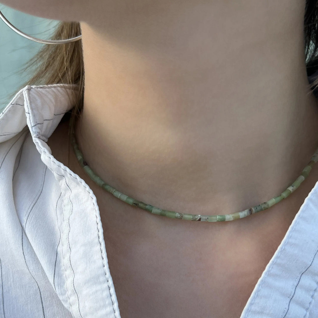 Halskæde, smykkesten rør, forgyldt sterlingsølv og sterlingsølv Beadhouse of Copenhagen