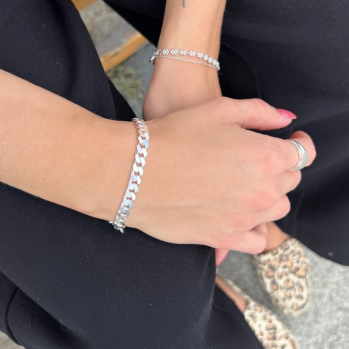 Find Armbånd, panser facet, sterlingsølv, 18,5-21 cm/6,2 mm hos Beadhouse of Copenhagen i dag, med en altid hurtig levering!