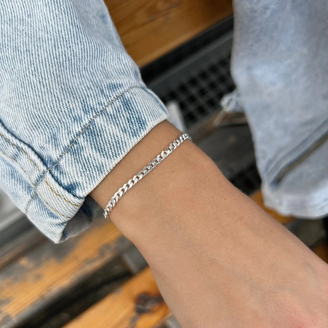 Armband, Panzerfacette, Sterlingsilber, 18,5-21 cm/3,4 mm BNH