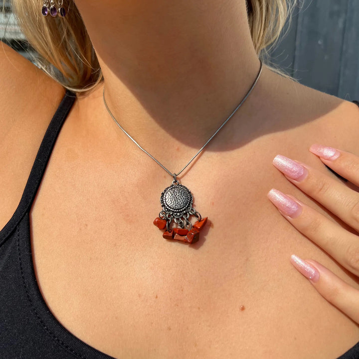 Halskæde, rund venezia m. vedhæng, forsølvet messing, 40-49cm Beadhouse of Copenhagen