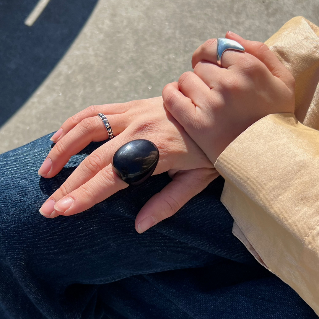 Fingerring, chunky ring i resin, flere varianter