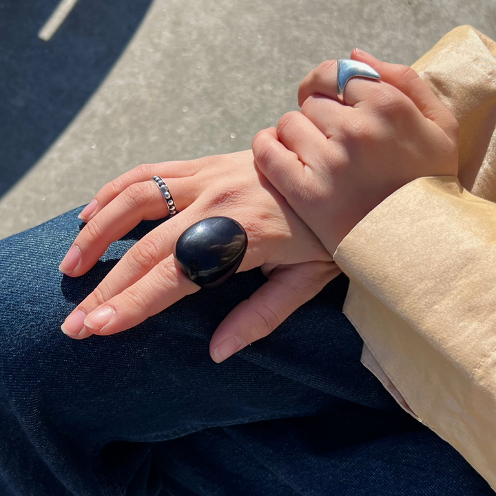 Fingerring, chunky ring i resin, flere varianter