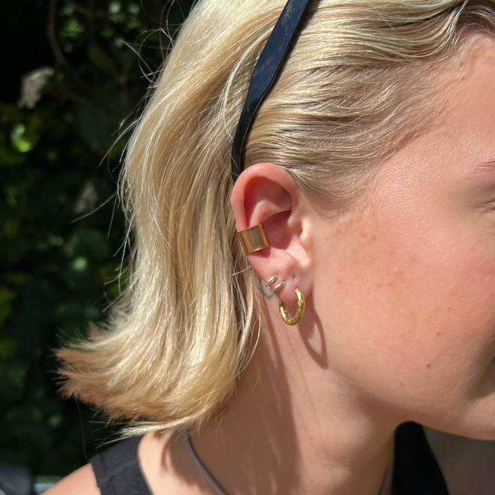 Øreringe, earcuff bred kobber, kobber