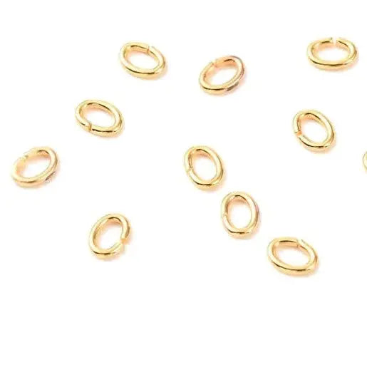 Øskner, åbne ovale, forgyldt messing, 4,5 x 3,5 x 0,8 mm. 10 stk. Fritz