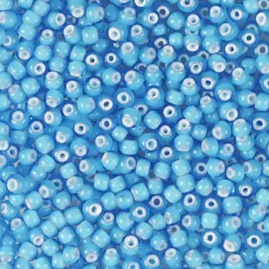 Blaue Glasperlen, Preciosa, Aqua Cornelian rund, Großeinkauf 