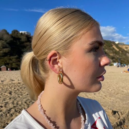 Find Øreringe, ørestikkere chunky hoops, forgyldt sterlingsølv,  32 x 6 mm hos Beadhouse of Copenhagen i dag, med en altid hurtig levering!
