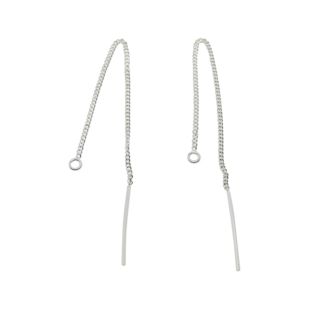 Ohrringe, offener Ohrring mit Rüstungsfacette, Sterlingsilber, 85 mm 