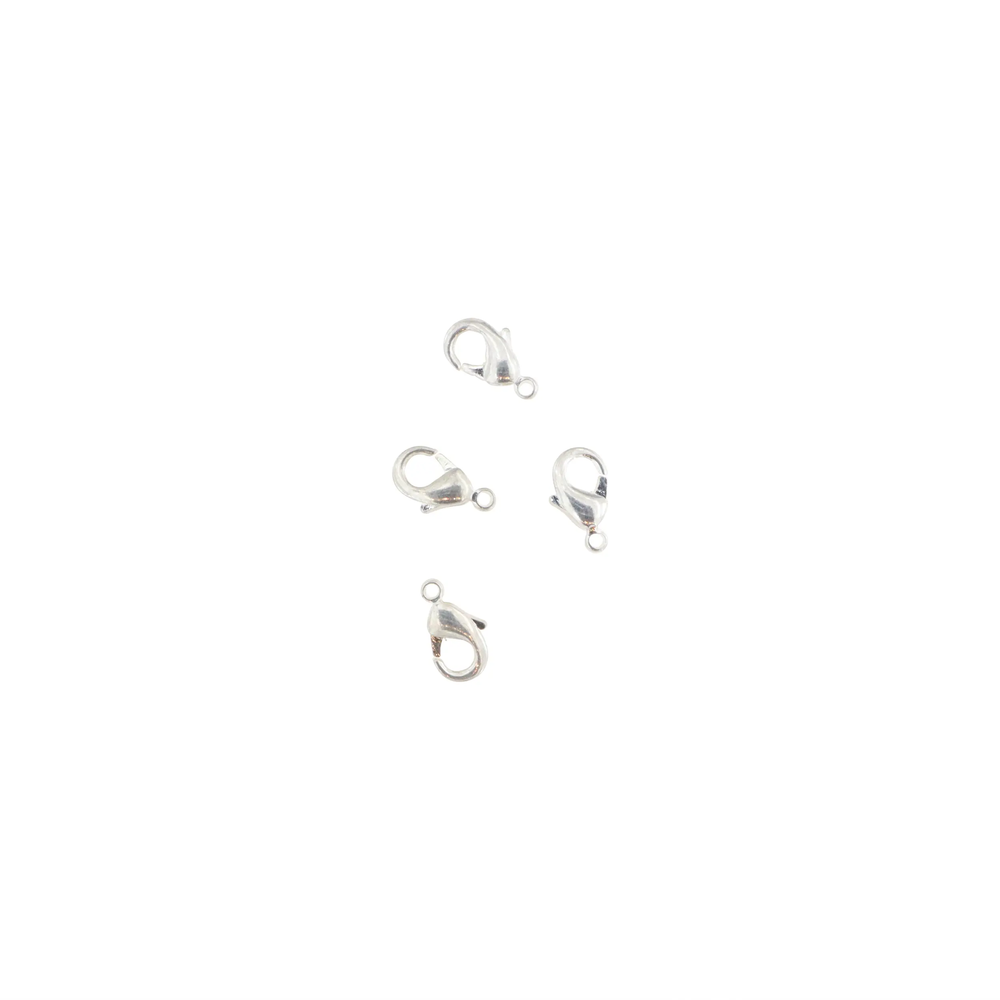 Karabin lås, messing forsølvet, 10mm Fritz