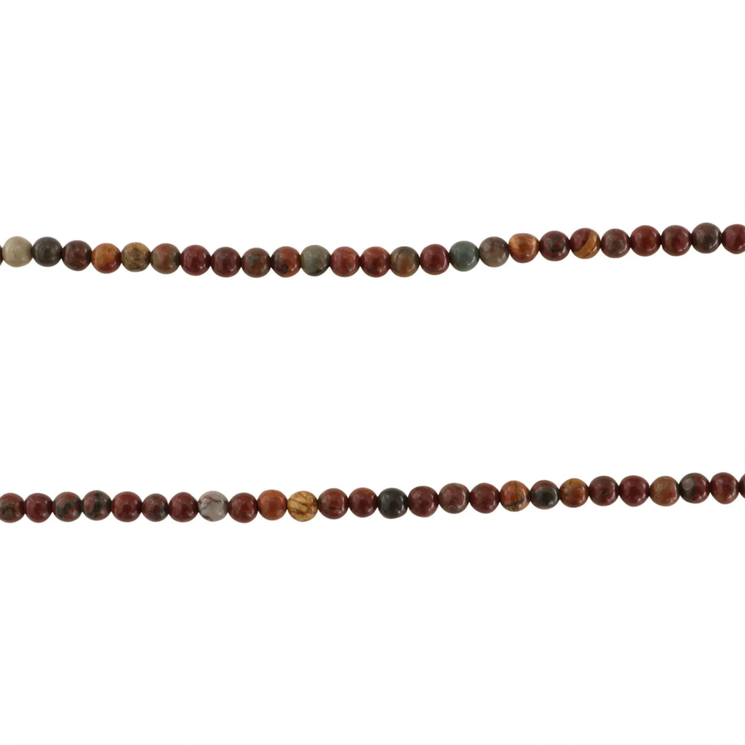 Smykkestensperler, string, brun agat, rund - 38cm, ca. 95 stk JCentre