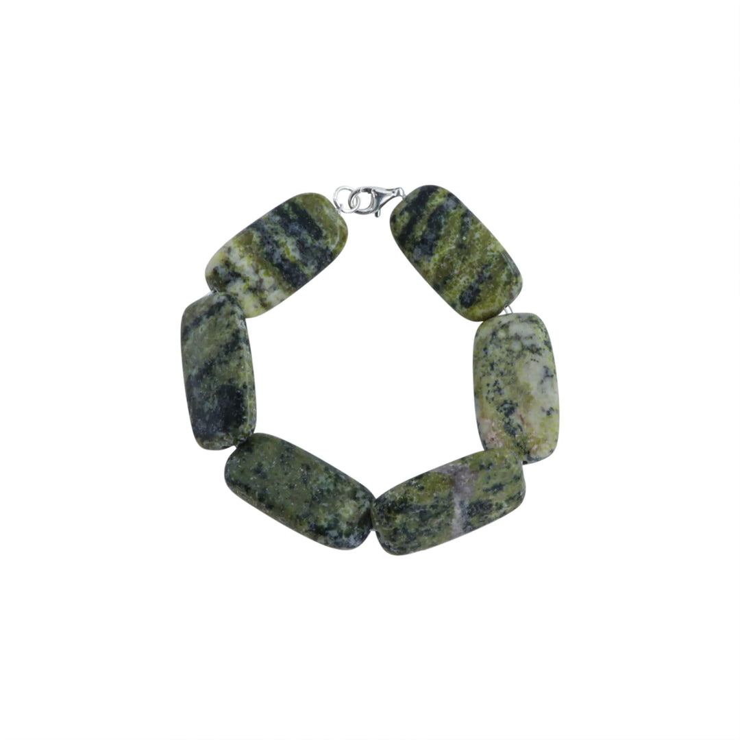 Armband, Serpentin, Sterlingsilber/vergoldetes Silber, 17–19 cm Beadhouse von Kopenhagen
