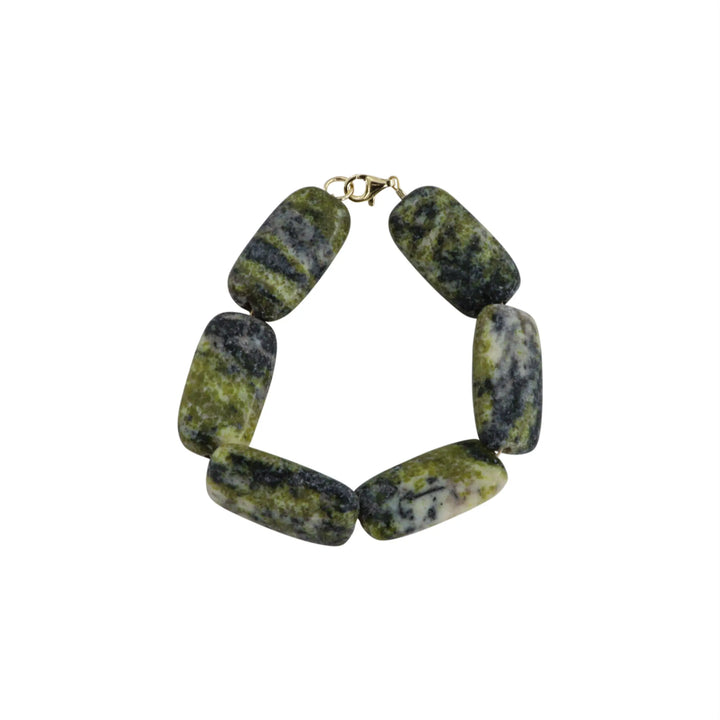 Armband, Serpentin, Sterlingsilber/vergoldetes Silber, 17–19 cm Beadhouse von Kopenhagen