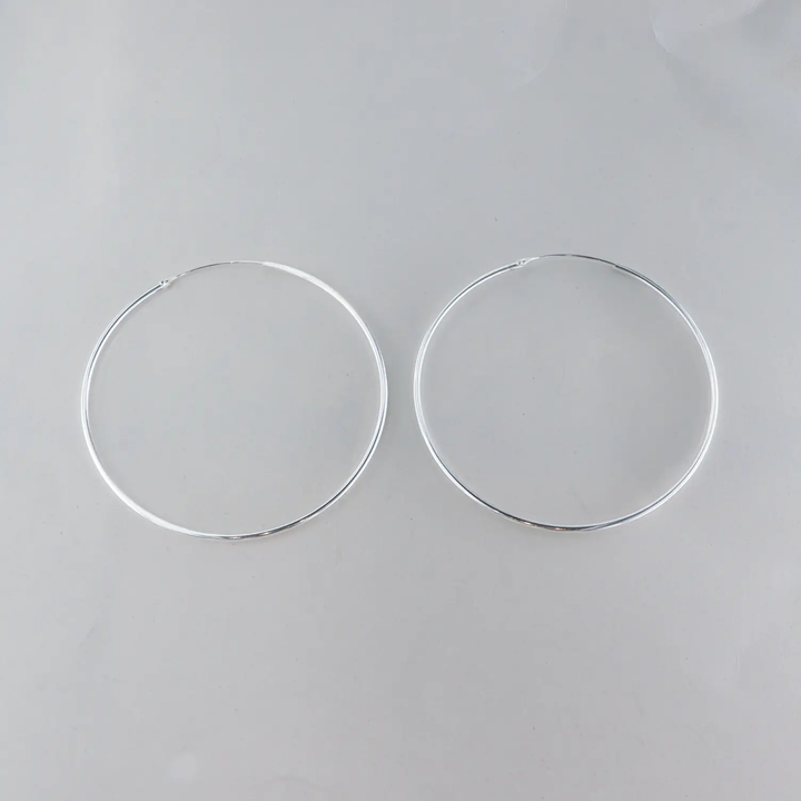 Øreringe, hoops, 60mm, sterlingsølv og forgyldt sterlingsølv BLT