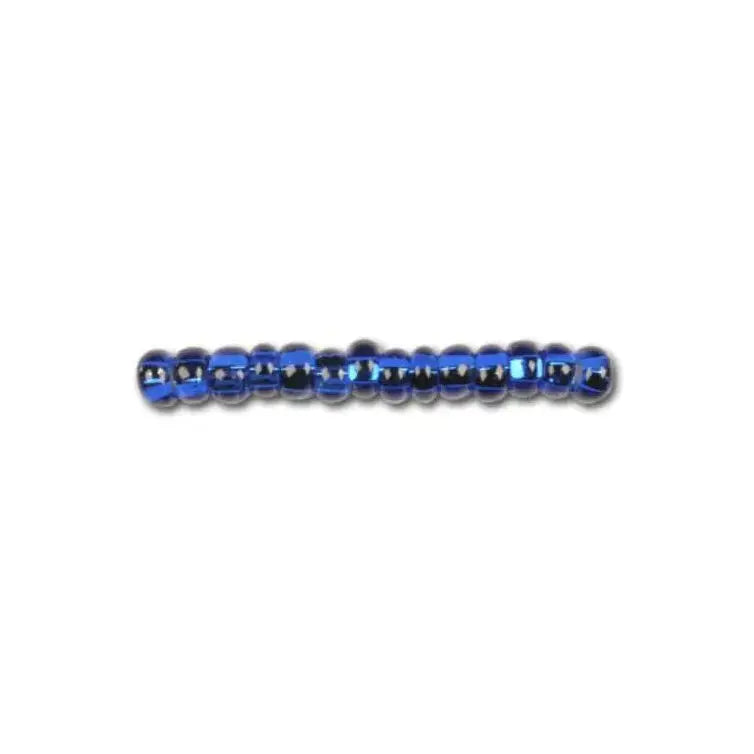 Blaue Glasperlen, Preciosa, versilberter dunkler Saphir 4/0, 7 Gramm 
