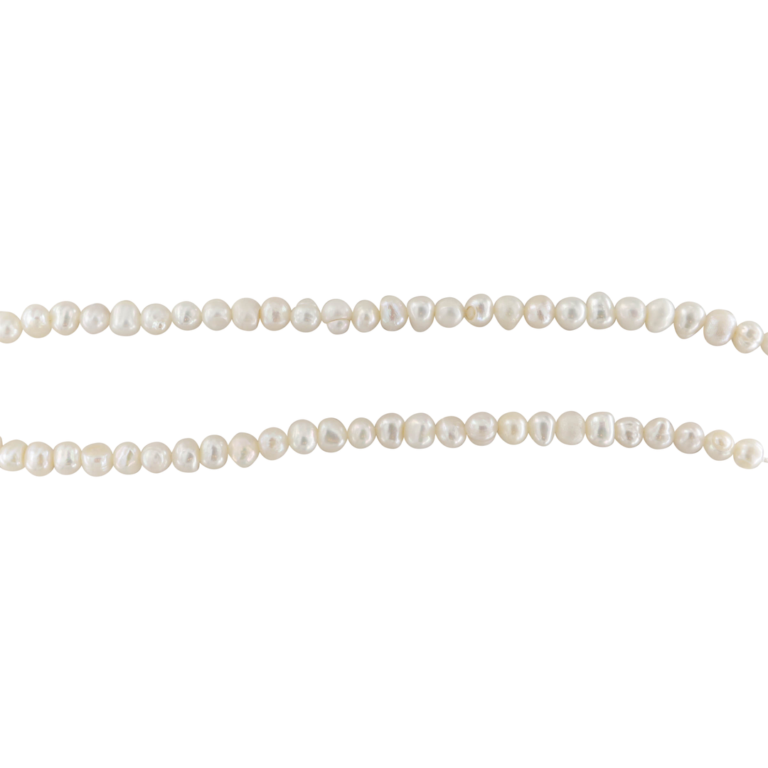 Ferskvandsperler, string, hvid potato, 34 cm/6-7 mm, ca 59 stk