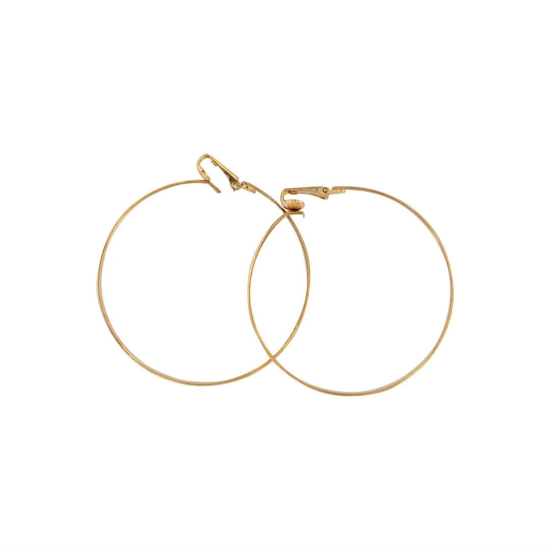 Ohrringe, Clip, Creole, 5,5 cm, vergoldetes Messing 