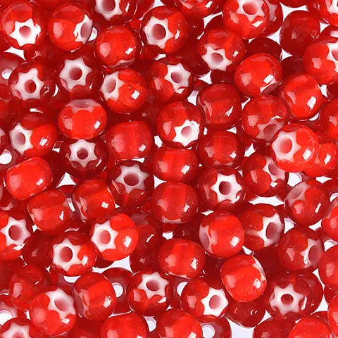 Rote Glasperlen, Preciosa, roter Karneolstern, Großeinkauf 