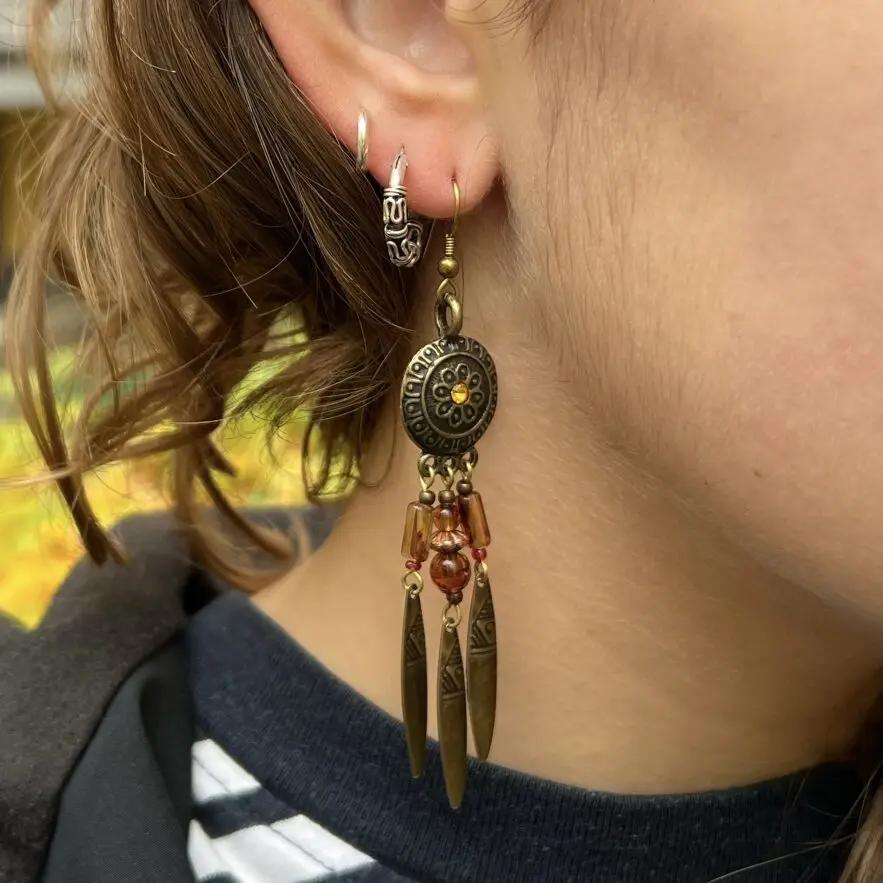 Øreringe, ørekrog i orientalsk design, forgyldt messing Beadhouse of Copenhagen