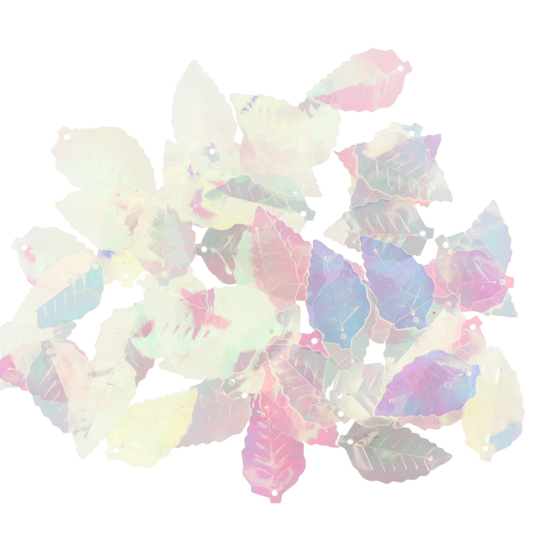 Palietter, blade, transparent med regnbueskær, 25mm, 10-40g Beadhouse of Copenhagen