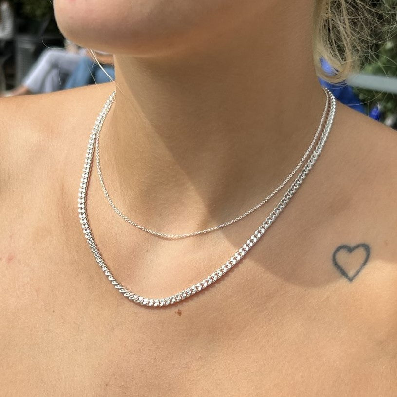 Find Halskæde, panser facet kæde, sterlingsølv, 40 cm/4,1 mm hos Beadhouse of Copenhagen i dag, med en altid hurtig levering!