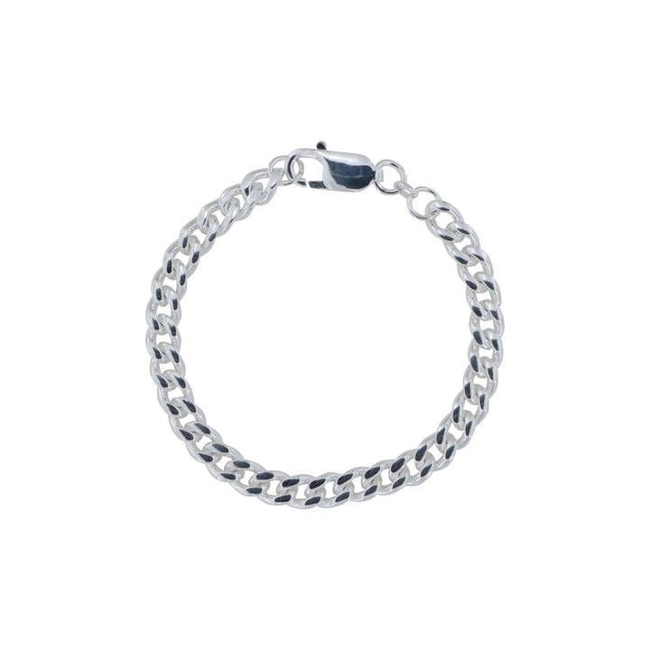 Armbånd, panser facet kæde, sterlingsølv, 17-21 cm/5,8 mm Spain
