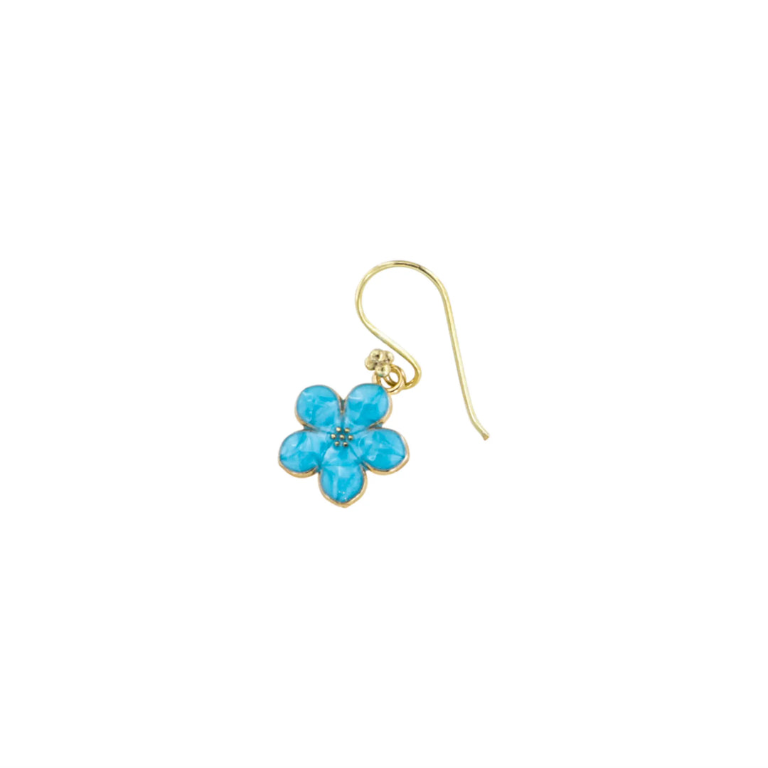 Ohrringe, Emaille-Blume, 30 mm, vergoldetes Silber/Messing, mehrere Varianten Express