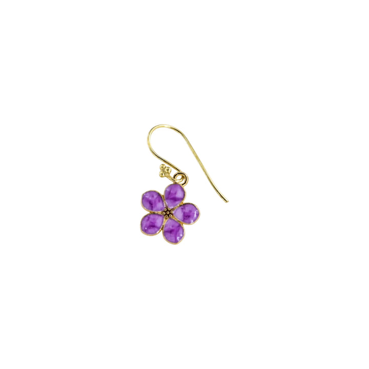Ohrringe, Emaille-Blume, 30 mm, vergoldetes Silber/Messing, mehrere Varianten Express